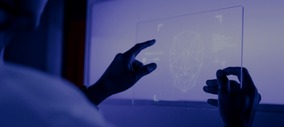 a Professional Analyzing Holographic Data, Representing Ailit's Executive Certificate in Strategic Leadership and Management."